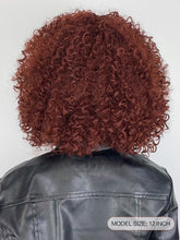 Brown Red Curly Wig with Bangs