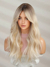 Ombre Blonde Full Wavy Wig with Bangs