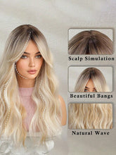 Ombre Blonde Full Wavy Wig with Bangs