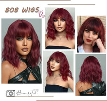 Dark Burgundy Shoulder Length Wig