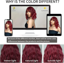 Dark Burgundy Shoulder Length Wig