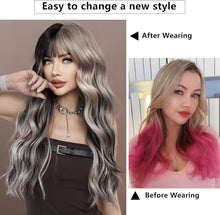 Black Gray Full Wig