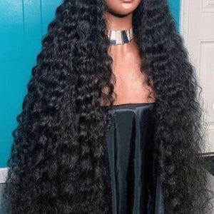 Curly Virgin Human Hair Lace Front Wig 34-40 inches
