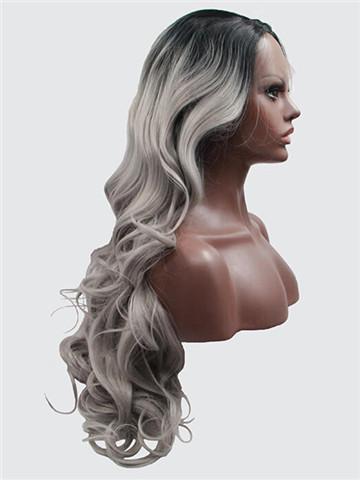 Ombre Gray Beauty Wave Lace Front Wig 24-26 inches  display picture 3