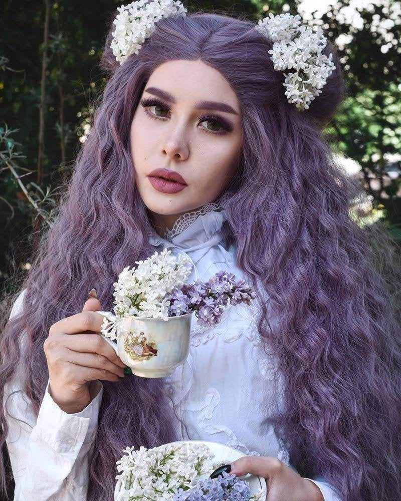 Lilac Beauty Layered LaceFront Wig 24-28 inches Amazon.com : Lilac Purple Lace Front Wigs for Women Soft  main image 3