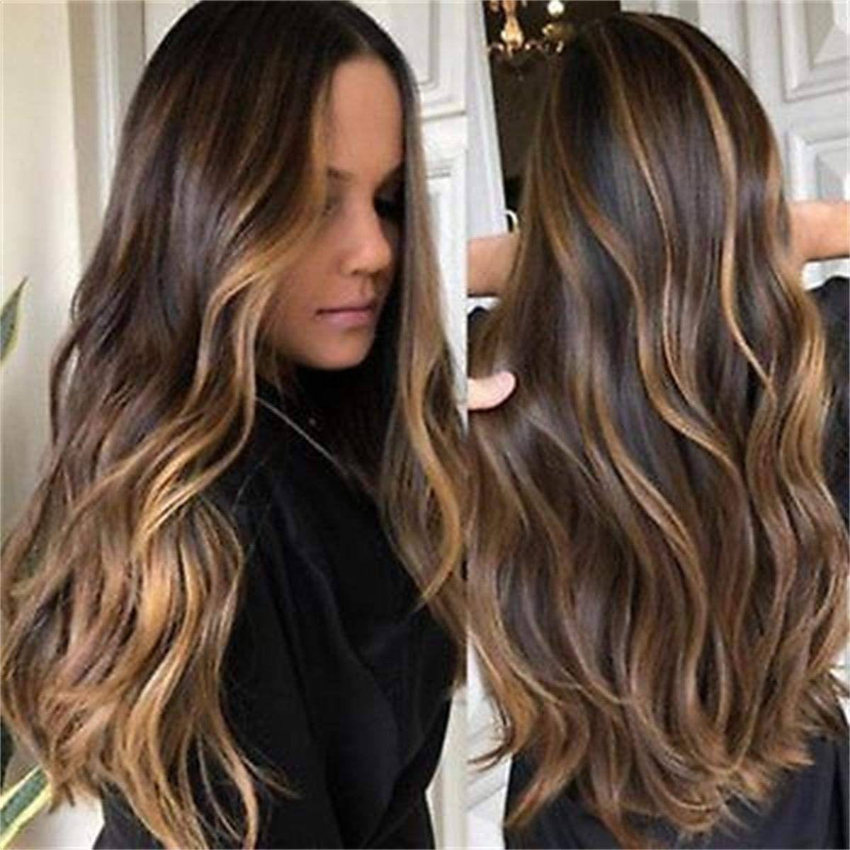 Blonde Highlites Goddess Beauty Wig 30 inches!! Long Wavy Brown/Blonde Highlights Color 30#/27# Natural  main image 2