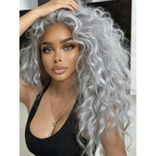 Grey13x4 HD  Transparent Deep Wave Lace Front Wigs Human Hair Silver Gray Wig Human Hair Kinky Curly Wave 24-26 inches!