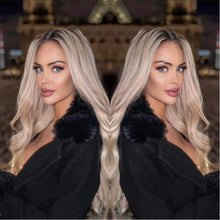 13x6 Long Ombre Blonde Human Hair Wig - 250% Density Soft Body Wave Lace Front Wig with Pre-Plucked Baby Hair  Natural Hairline 22-24 inches