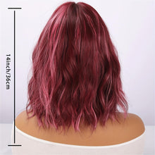 Rose Red Highlights - Pink Short Curly Wig
