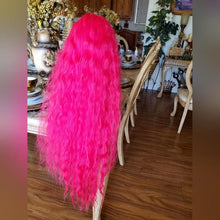 Hot Pink Curly Lace Front Wig