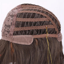 16-Inch Brown A-Line Bangs Wig: High-Temp Fiber, Rose Net Cap, Everyday Wear