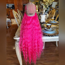 Hot Pink Curly Lace Front Wig