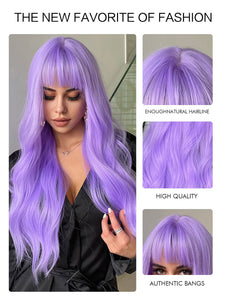 Light Purple Beauty Wavy Full Wig