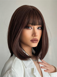 Brown Wig with bangs