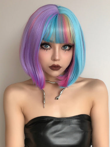 Rainbow Bob Full Wig