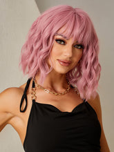 Pink Wavy Full Wig with Bangs