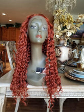 Copper Red Beauty Curly Waves Lace Front Wig
