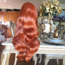 Copper Red Beauty Waves Lace Front Wig Goddess Beauty Wig Auburn