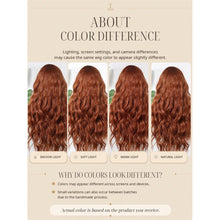 26 Inch Wavy Curly Synthetic Hair Wig Rust Copper  Brown Color Middle Part