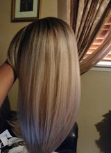 14 Inch Ombre Blonde Wig With Bangs