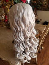 White Blonde Curly Wave Lace Front Wig