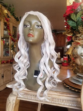 White Blonde Curly Wave Lace Front Wig