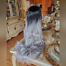 Ombre Black Gray Lace Front Wig