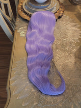 Lilac Light Purple Curly Wavy Lace Front Wig Wig Human Hair Synthetic Hair