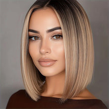 Natural Straight Brown Short Synthetic Fiber Bob Wig Classic And Casual Style Perfect for Daily Wearing Easy to Care for 12 Inches