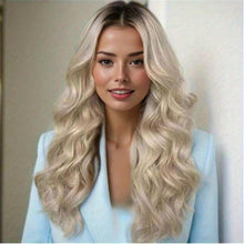 13x6 Long Ombre Blonde Human Hair Wig - 250% Density Soft Body Wave Lace Front Wig with Pre-Plucked Baby Hair  Natural Hairline 22-24 inches
