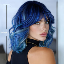 14 Inch Short Wavy Wig Suitable with Bangs  Layer Hair Daily Wear