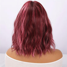 14-Inch Burgundy Red Machine-Made Wavy Bob