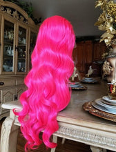 Hot Pink Beauty Wavy  Lace Front Wig