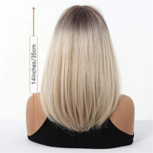 14 Inch Ombre Blonde Wig With Bangs