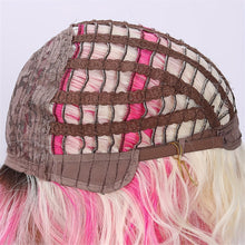 14 Inches Short Pink Gradient Dyeing Bob Hair Straight Bangs Comfortable And Breathable Women'S Wig High Temperature Fiber Suitable for