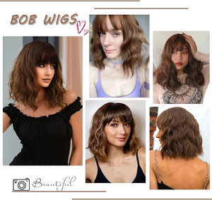 Brown Shoulder Length Wig