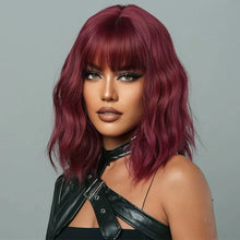 Dark Burgundy Shoulder Length Wig