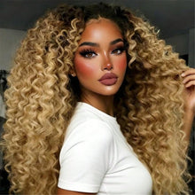 Deep Wave Lace Front Wigs Human Hair Brazilian Virgin 200% Density Ombre Brown Roots Ash Blonde Human Hair Glueless 22-24 inches!!