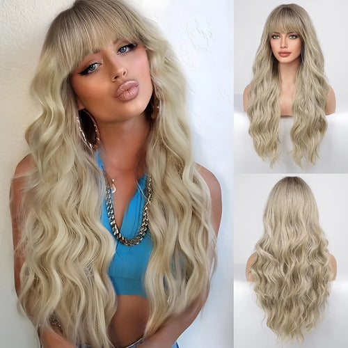 Ombre Blonde Full Wig with bangs