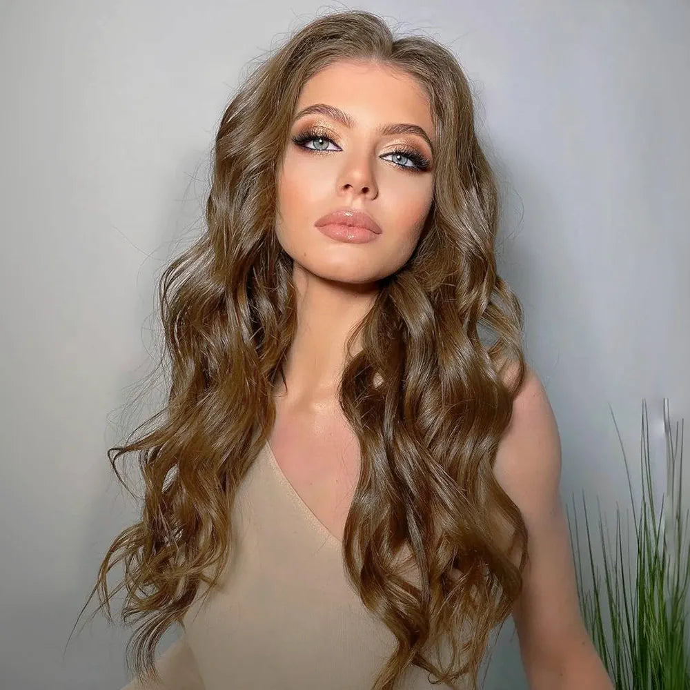 Brown Wavy Full Wig