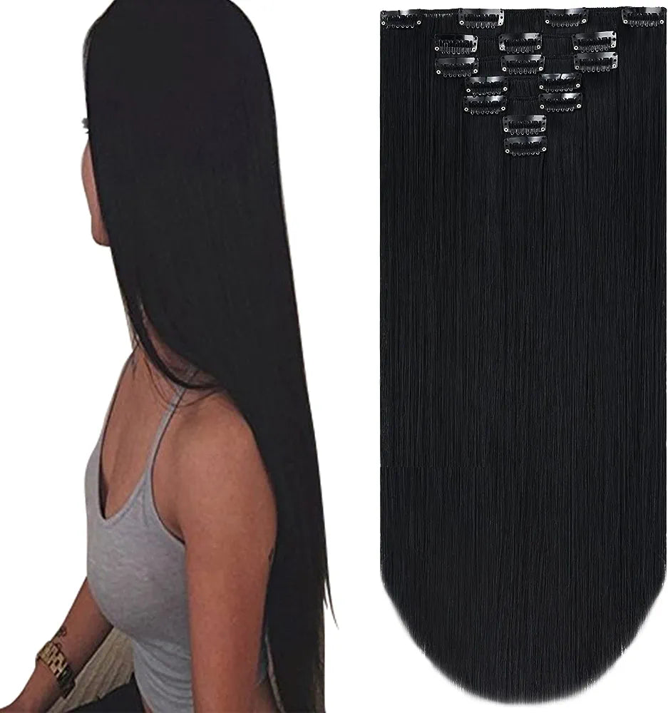 Black Straight Clip in Extensions