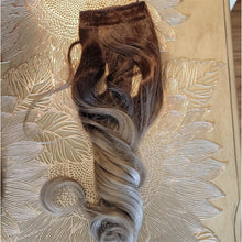 Brown Blonde 20" long synthetic straight hair extensions halo wire fish line