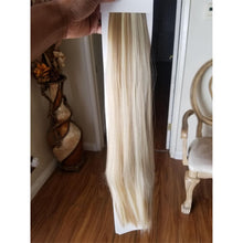 Blonde Clip On Hair ExtensionsHuman hair blend 20 In Clip In Extra Light Blonde Hair ExtensionsClip on extensions 14” extra blonde human
