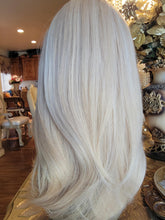 Platinum Highlights Golden Ombre Layered Straight Wig with Bangs 16 Inches