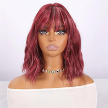 Rose Red Highlights - Pink Short Curly Wig