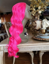 Hot Pink Beauty Wavy  Lace Front Wig
