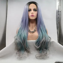24” LIGHT PURPLE GRAY GREEN Lace Front wig *NEW*