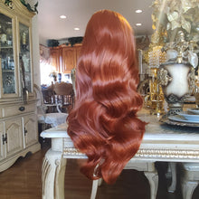 Copper Red Beauty Waves Lace Front Wig Goddess Beauty Wig Auburn