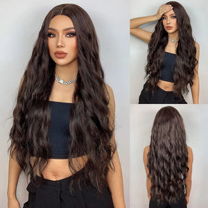 Brown Wavy Full Wig