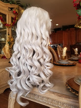 White Blonde Curly Wave Lace Front Wig
